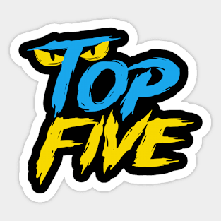 Top Five (blue and yellow) Sticker